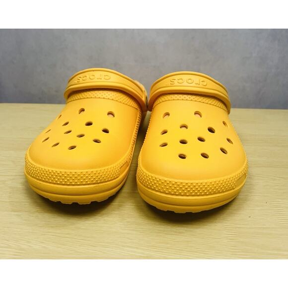 Crocs Classic Yellow Faux Fleece Lined Slip On Clog Womens Size 10 Mens Size 8 - Picture 3 of 6
